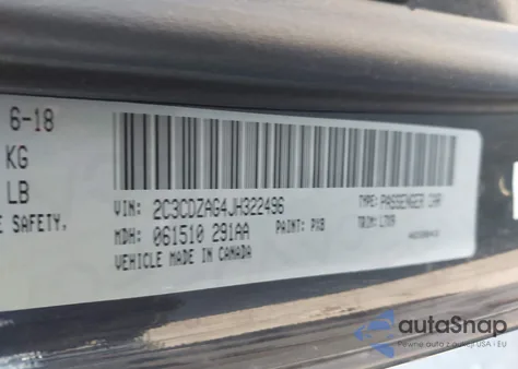 2018 Dodge Challenger Sxt z USA, uszkodzony, nr VIN 2C3CDZAG4JH322496